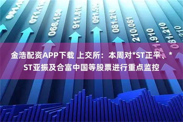 金浩配资APP下载 上交所：本周对*ST正平、*ST亚振及合富中国等股票进行重点监控