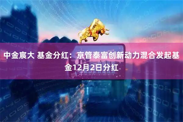 中金宸大 基金分红：京管泰富创新动力混合发起基金12月2日分红